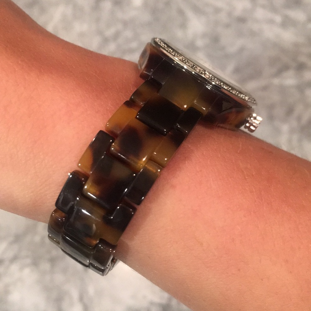 Fossil Watch With Tortoise Band & Rhinestone Face - image 3